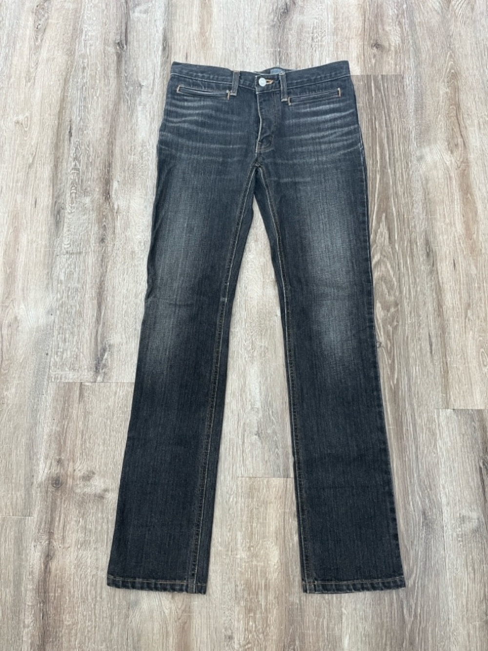 Vintage Low-Rise Straight Leg Jeans in Washed Black